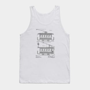 Electric Railway Trolley Vintage Patent Hand Drawing Tank Top